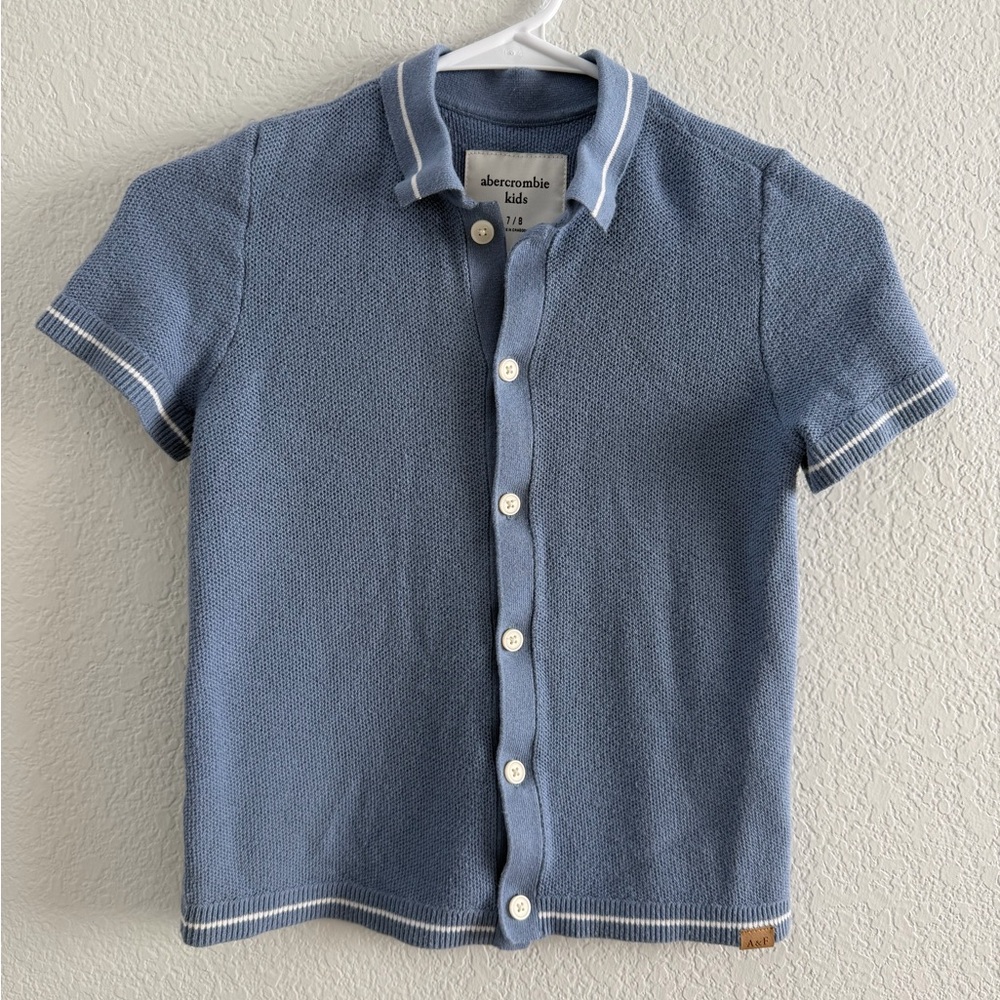 Abercrombie Kids Light Blue Button Down Polo Shirt
